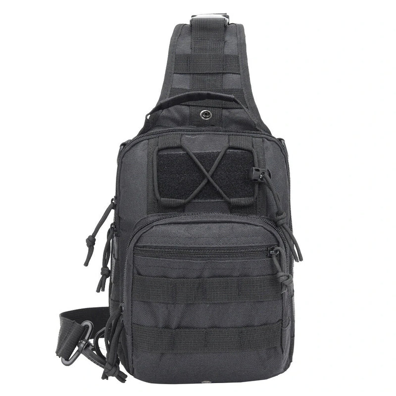 600D Oxford Shoulder Bag Waterproof EDC Molle Fanny Pack Military Tactical Backpack Multi-Pocket Zipper Chest Bag for Outdoor Camping Hiking
