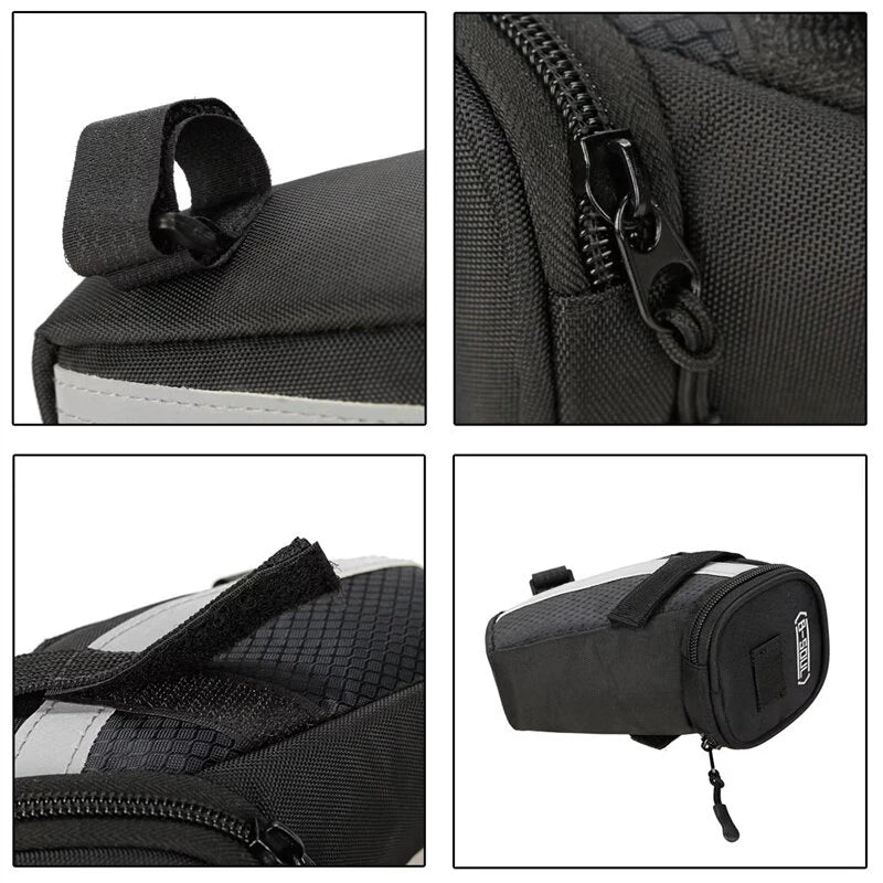 B-Soul 1L Bicycle Bag Large Capacity Nylon Fabric Ultralight Waterproof Bicycle Seat Tail Bags for Electric Bike Mountain Bike Road Bike