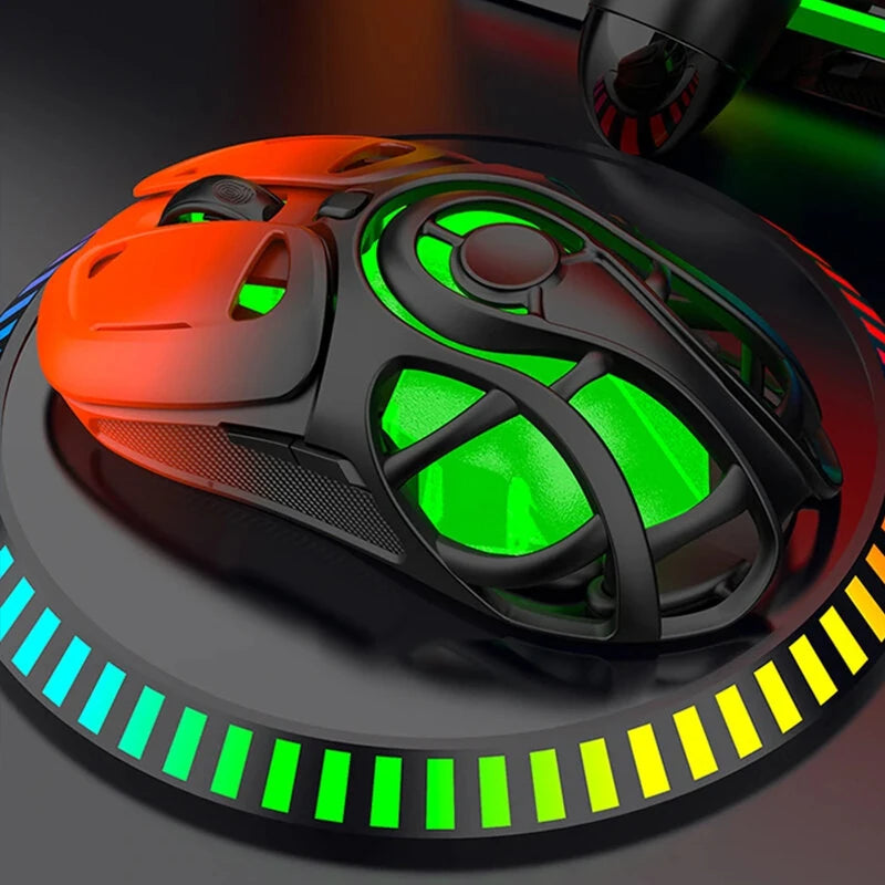 K-Snake X10 Tri-Mode Wireless Gaming Mouse Hollow Design 10000DPI RGB Lighting 400mAh Battery 10000Hz Polling Rate 71g Lightweight 2.4G/Bluetooth/Wired Esports Gamer Mice