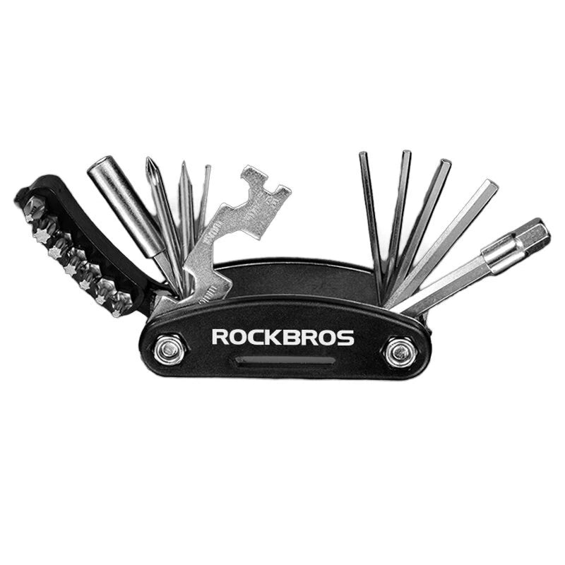 ROCKBROS GJ8002 16 in 1 Bike Multitools Mountain Bicycle Tools Sets Bike Bicycle Repair Tools Kit Hex Wrench Mountain Cycle Screwdriver Tool