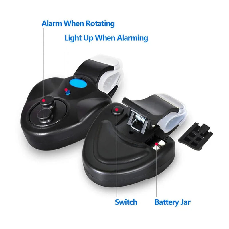 YOLO Fishing Alarm with LED Light Loud Sound Fish Bell Clip-On for Rod Fishing Tackle Accessories
