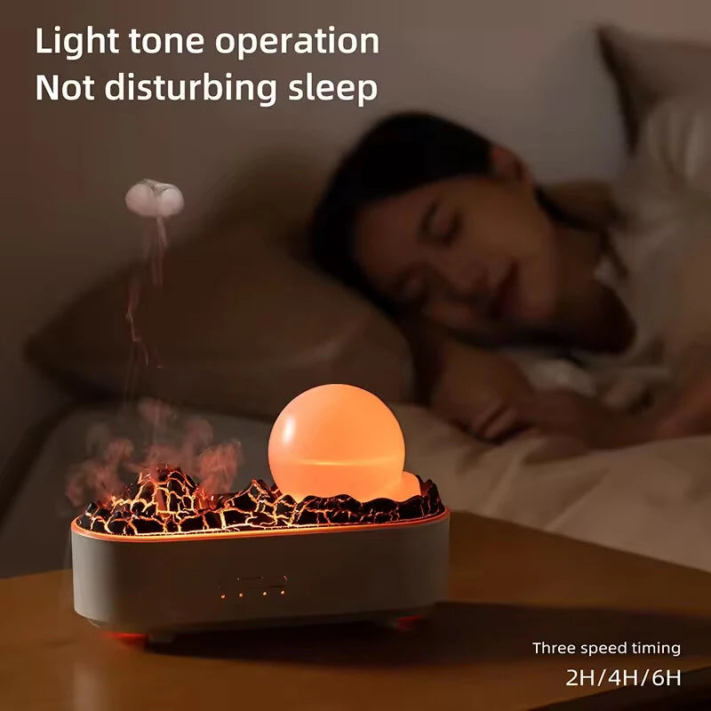 Volcano Humidifier Household Large Fog Desktop Creative Ornaments Bedroom Night Light Home Air Humidifier with Dual Mist Modes
