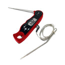Foldable Dual Probe Food Thermometer BBQ Meat Grill Thermometer Kitchen Oven Grill Thermometer Dual Temperature Modes with Bottle Opener LCD Display