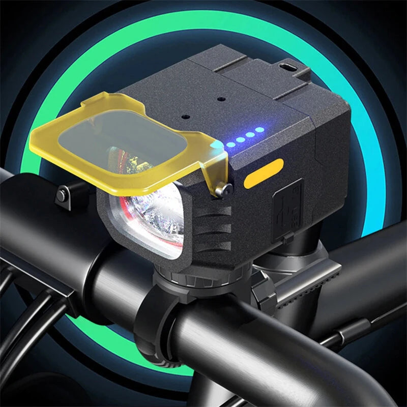 BIKIGHT Q4 1600LM Super Bright Bike Headlight 50W Output 2 in 1 Dual Distance Beam USB Rechargeable Mini LED Waterproof Bike Front Light with Wireless Remote for Night Riding