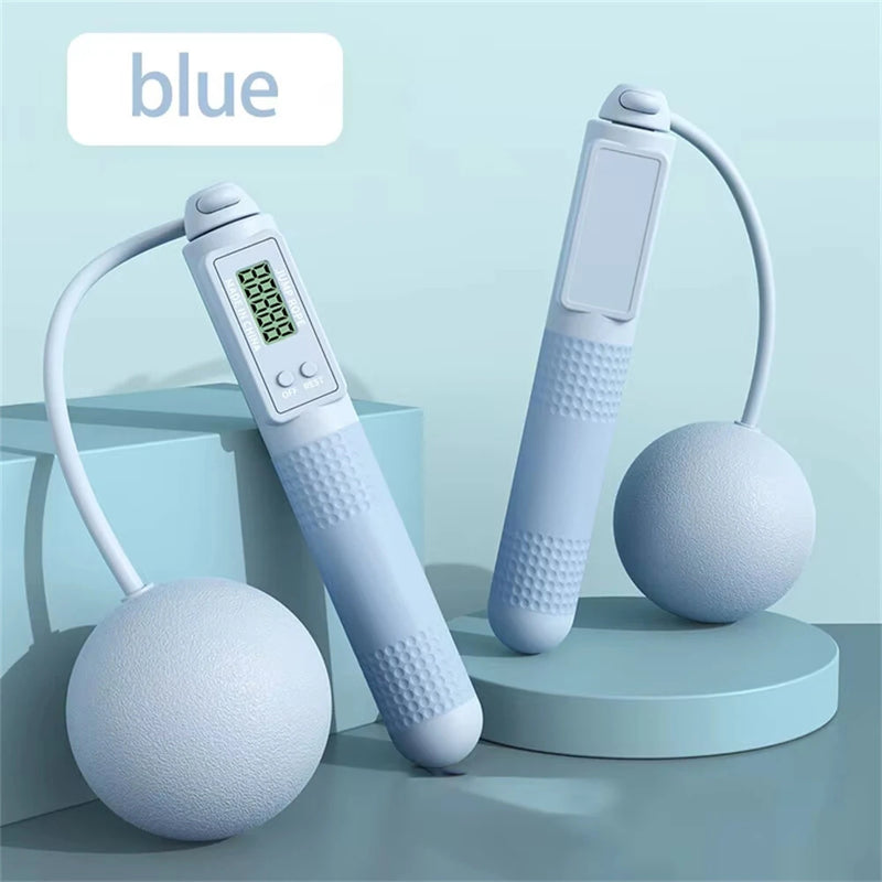 KALOAD Smart Screen Counting Cordless Skipping Rope 60mm Weighted Ball Anti-Skid Handle Silicone Speed Rope Portable Lightweight Unisex Weight for Indoor Outdoor