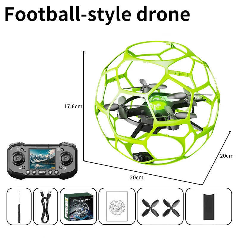 T26 Flying Football WiFi FPV with HD Camera Optical Flow Hovering Headless Mode 360 Stunt Spin Highlight LED Light Kids Gifts 2.4G 4CH 6-Axis Brushless Remote Control RC Toys Drone Quadcopter RTF