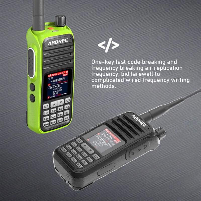 ABBREE AR-730 High-Power Walkie Talkie EU Plug 136-520MHz 256 Channels HD Display Screen NOAA Handheld Two Way Radio