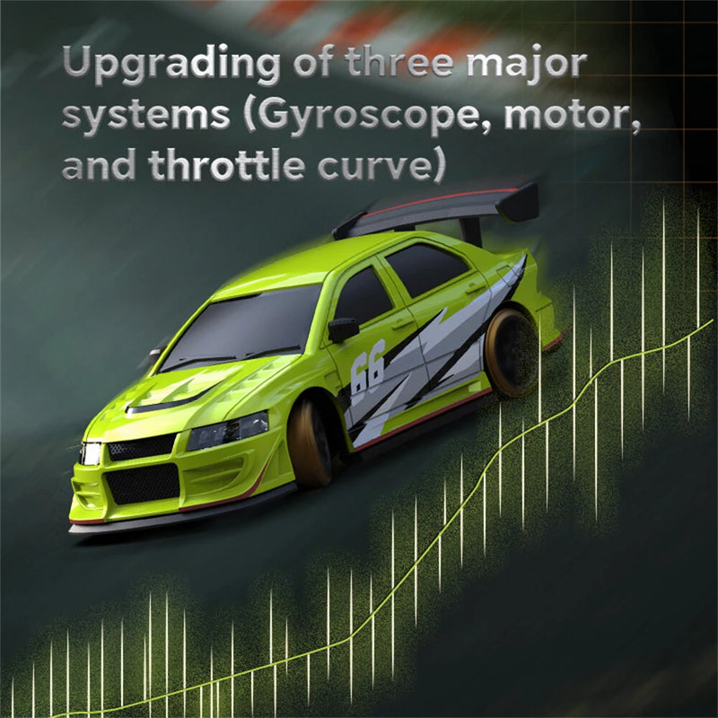 Turbo Racing C66 RTR 1/76 2.4G RWD Mini Drift RC Car with Upgrading Gyro Motor Throttle Curve Micro Full Proportional LED Light On-Road Racing Remote Control Vehicles Models Kids Children Toys