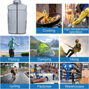 TENGOO Air Conditioning Clothing Vest Three Wind Speeds Heatproof Cooling Clothing USB Charging Sun Protection Continuous Cooling Jacket with Two Fans for Summer High Temperature Outdoor Work