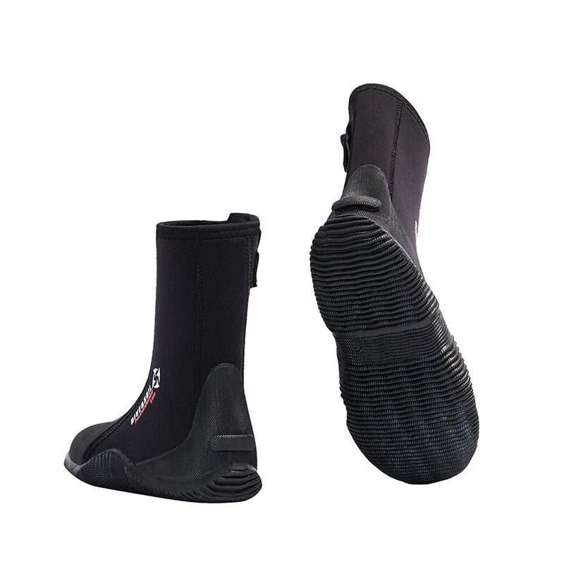 DIVE&SAIL 5MM Diving Boots Adult Snorkeling Booties Non Slip Silicone Sole Comfortable Wetsuit Boots for Beach Windsurfing Kayaking
