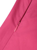 VONDA Women's Casual Solid Color Lapel Knee Dresses with Pockets