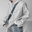 INCERUN Men Hooded Sweatshirts Trendy Asymmetric Zip Long Sleeve Hoodie with Irregular Hem for Fashion-forward Males Clothing