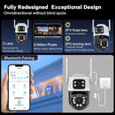 Guudgo 6MP HD Dual Lens Wireless Security Camera 360 Color Night Vision Human Motion Detect Two Way Audio Waterproof Design Surveillance CCTV Cameras