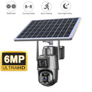 Guudgo 6MP Dual Lens Solar Camera WIFI 4G Remote Wireless Outdoor Security Auto Tracking Night Vision Human Detection Two Way Audio Waterproof Camera