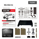 HG HG4-51 TRASPED 1/18 2.4G 4WD RC Car STEYR 1500A Command Vehicle LED Light Simulated Sound Smoke Crawler Off-Road Climbing Truck RTR Full Proportional Models Toys
