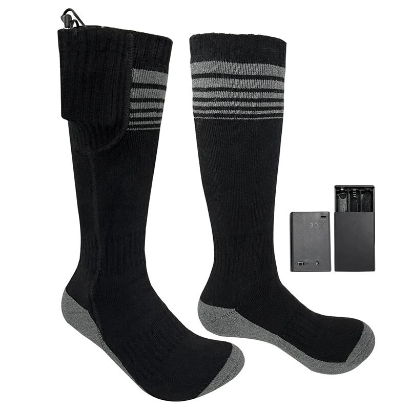 TENGOO 1 Pair Unisex Heated Socks With USB Thermal Insulated Socks Winter Electric Heating Socks Outdoor Spots Heated Boot Camping Skiing Socks