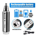 Kemei 4-in-1 Nose Ear Hair Trimmer with High-Quality Stainless Steel Blades Washable and Replaceable Trimming Head Compact Portable Design 60 minutes Working Time with Charging Indicator
