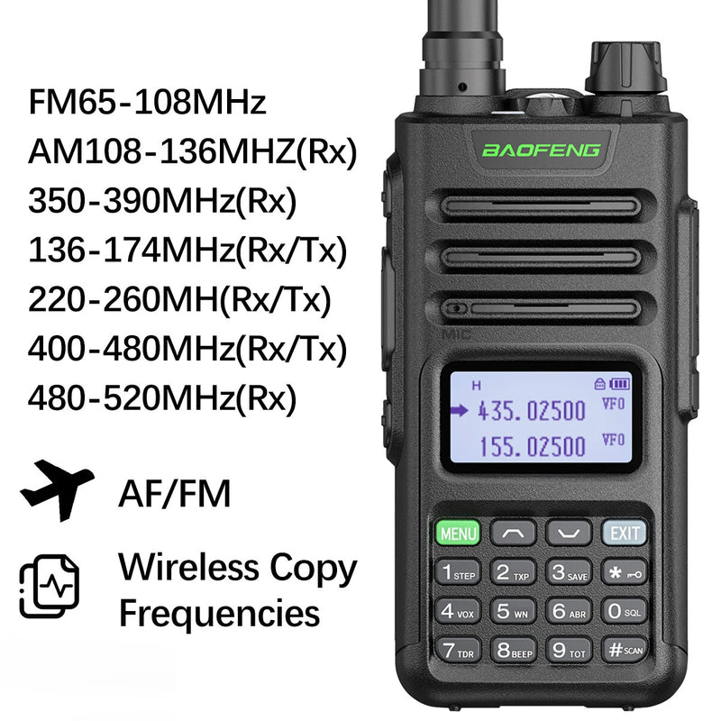 Baofeng M-13 Pro 5W/8W 999CH Walkie Talkie One Key Copy Wireless Frequency Multi Band Airband NOAA Weather Alert FM Radio Type-C Charging Long Range Outdoor Emergency Communication