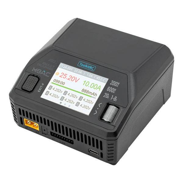 ToolkitRC M8AC AC 200W DC 600W 65W  IPS 2.4 Inch LCD Screen Chargerfor 1-8S LiPo LiHV LiFe Lilon LTO 1-12S Pb 1-20S NiMH Battery