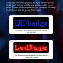 LED Chest Badge Decorative Screen with USB Charging Bluetooth Multi-language LED Digital Badge USB Rechargeable DIY HD Text Badge Scrolling LED Label Display Light