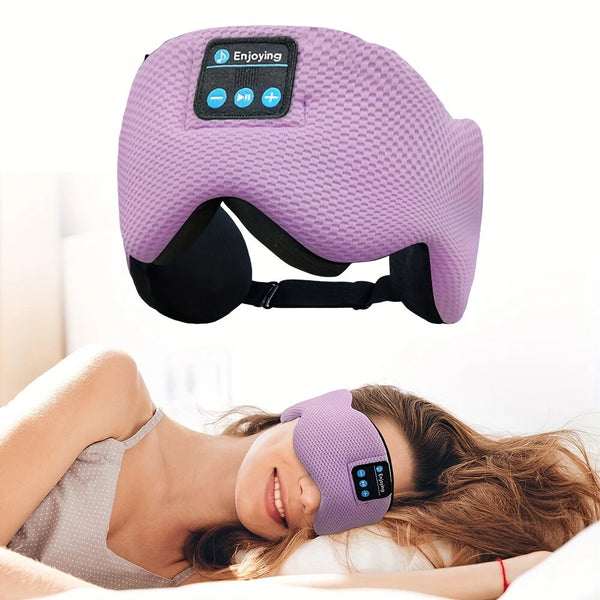 KALOAD Soft Cotton Bluetooth V5.3 HiFi Music Sleeping Eye Mask Type-C USB Charging Headband Shade Eye Mask for Travel Night Sleeping