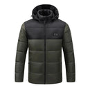 TENGOO HJ-15G Heating Jacket 15 Heated Areas Coat Army Green Fashion USB Charging Winter Plus Size Warm Outdoor Hiking Camping Electric Heating Jacket