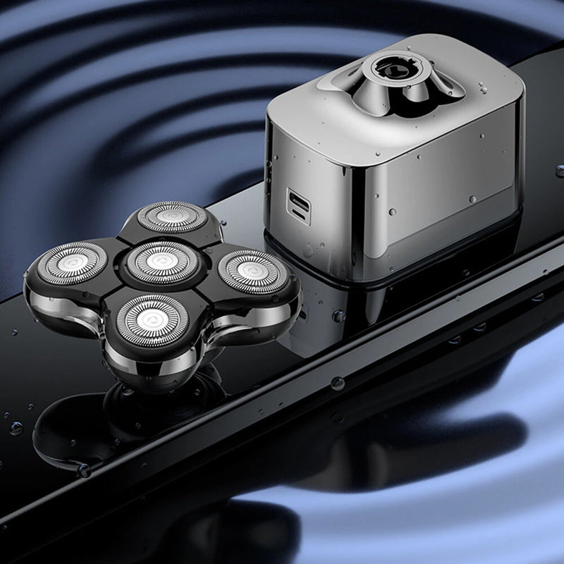 MARSKE 5 In 1 5D Floating Men's Electric Head Shaver Razor Rechargeable Cordless Hair Shaving Razors For Bald Man Waterproof Wet Dry Beard Trimmer