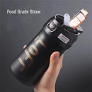 IPRee 600ml/21OZ Portable Thermal Coffee Mug with Straw Double Wall Insulated Sublimation Tumble Leakproof Water Thermos Portable Coffee Cup