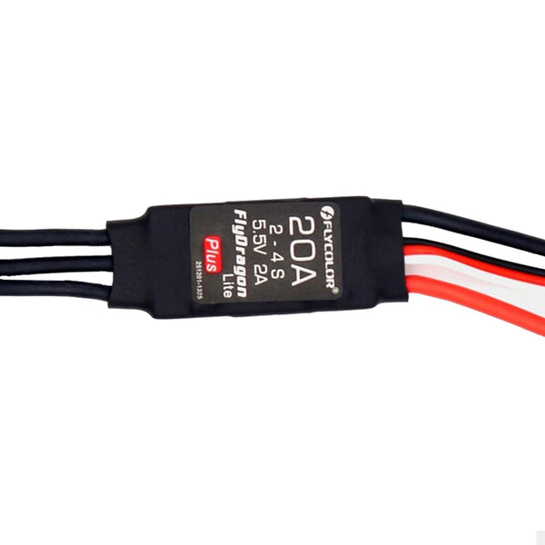 FLYCOLOR FlyDragon Lite Plus 20A 2-3S Dual Way Brushless ESC With 5.5V/2A BEC for Fixed Wing RC Airplane