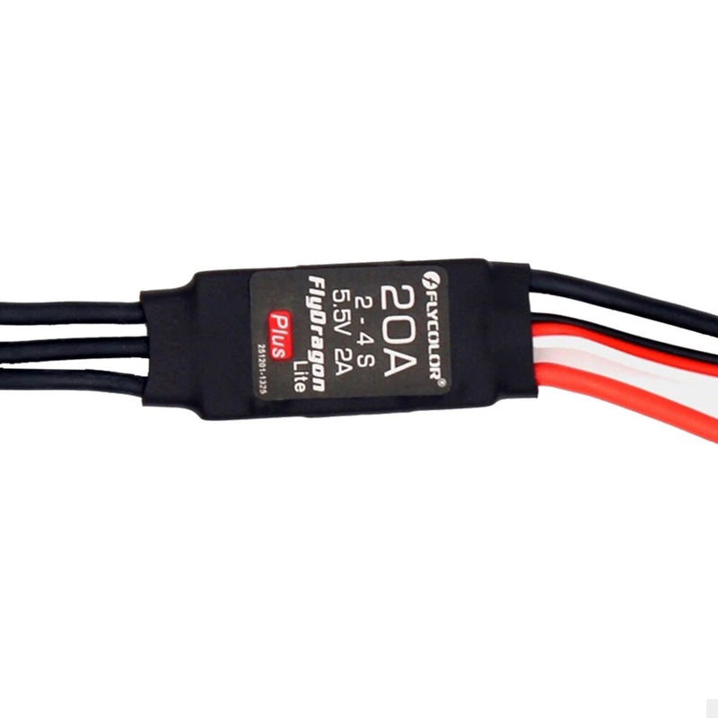 FLYCOLOR FlyDragon Lite Plus 20A 2-3S Dual Way Brushless ESC With 5.5V/2A BEC for Fixed Wing RC Airplane