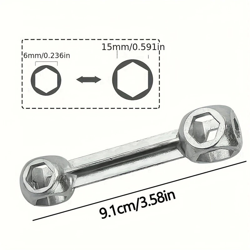BENGGUO BG-615 Hexagonal Wrench Bike Tools Aluminum Alloy Stable Hexagonal Bone Wrench for Bicycle Repair