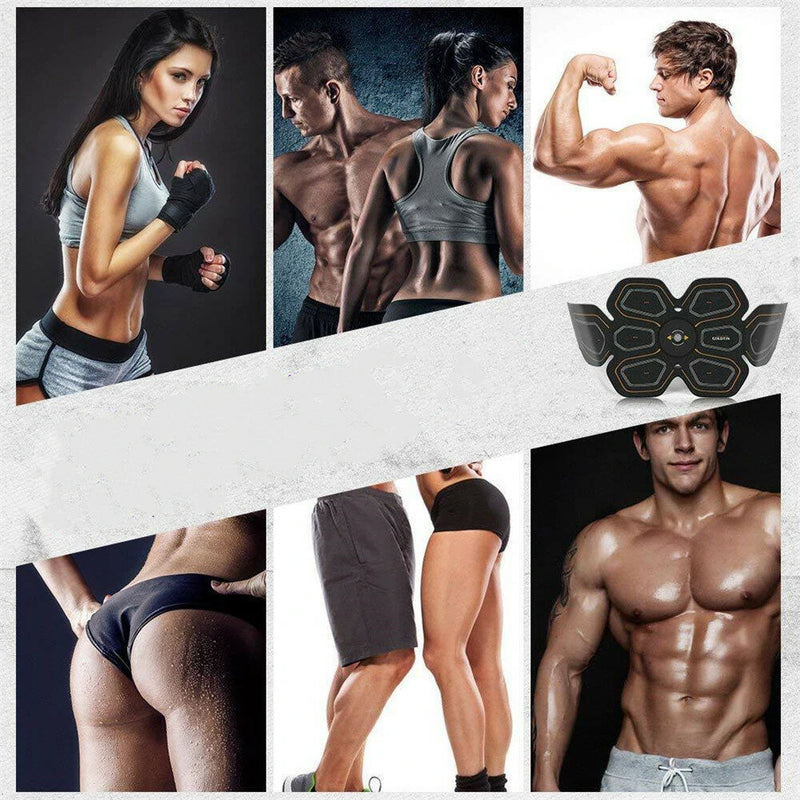 EMS Muscle Stimulator Abdominal Shaping Belt Muscle Exercise Instrument Abdominal Muscle Patch Fitness Equipment for Men Women's Abdominal Arm Leg Home Office Exercise