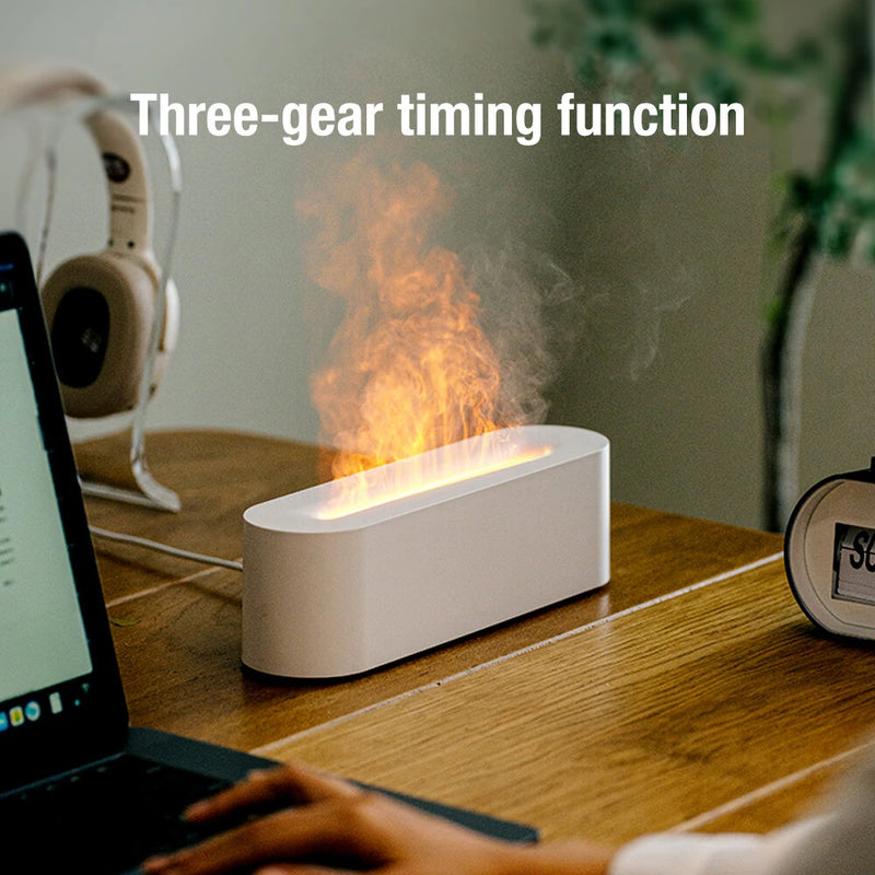 Aroma Diffuser Desktop Colorful Simulation Flame Machine Aromatherapy Humidifier Lamp Led Essential Oil Flame Lamp Difusor