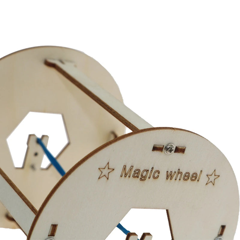 Wooden DIY Educational Scientific Experiments Early Education Toys Magic Wheel for Children