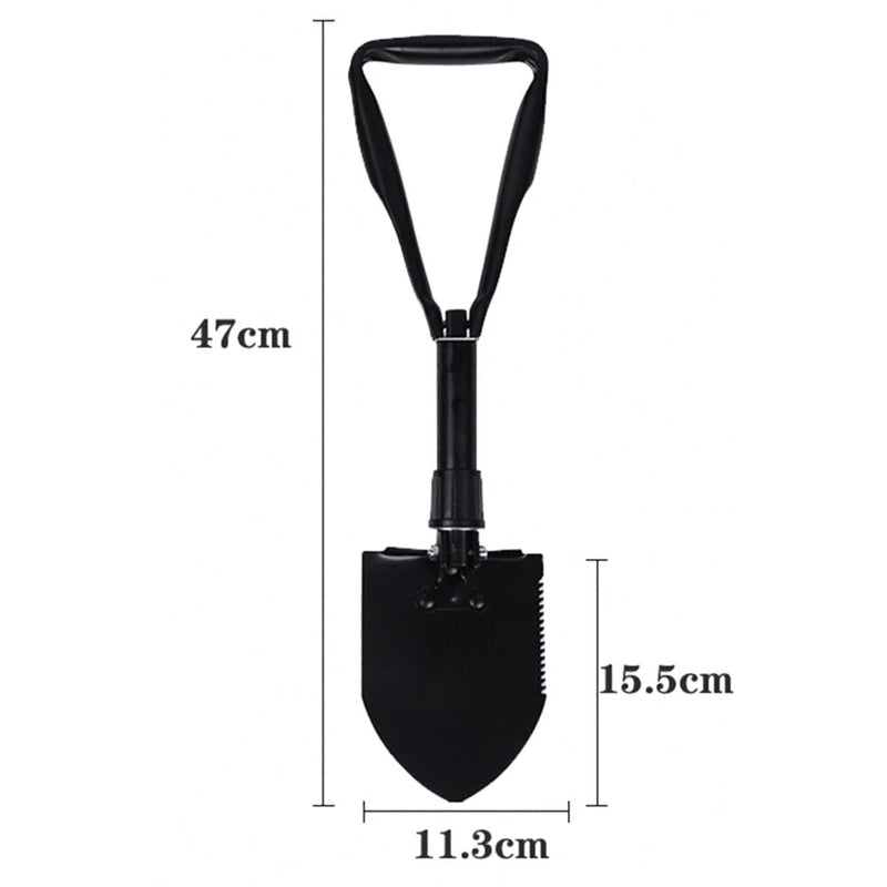IPRee Outdoor Folding Shovel Steel Multifunctional Camping Tool Survival Shovel With Storage Bag For Outdoor Adventures