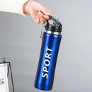 IPRee 600ml Double Wall Stainless Steel Insulated Sports Water Bottle, Leakproof Portable Vacuum Flask for Outdoor Hiking