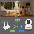 Srihome SH038 5MP 1944P 5G WIFI Wireless PTZ IP Dome Camera AI Humanoid Detection Full Color Night Vision Two-way Intercom Home Security Monitoring Cameras