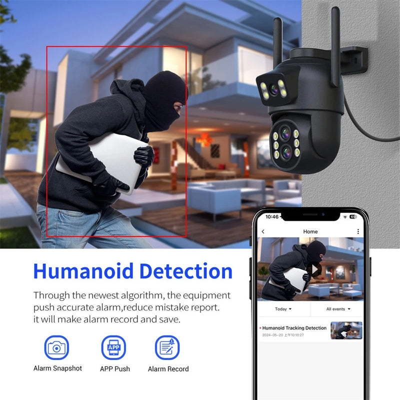 ESCAM QF500 10X Dual Lens 5MP+5MP WiFi IP Camera Night Vision Pan/Tilt Humanoid Detection Waterproof Two Way Audio Cloud Storage