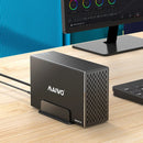 MAIWO 3.5'' HDD SATA RAID Storage Enclosure 5Gbps/10Gbps Dual Bay Hard Drive Docking Station to USB3.1 Type-C Gen2 with 4 Raid