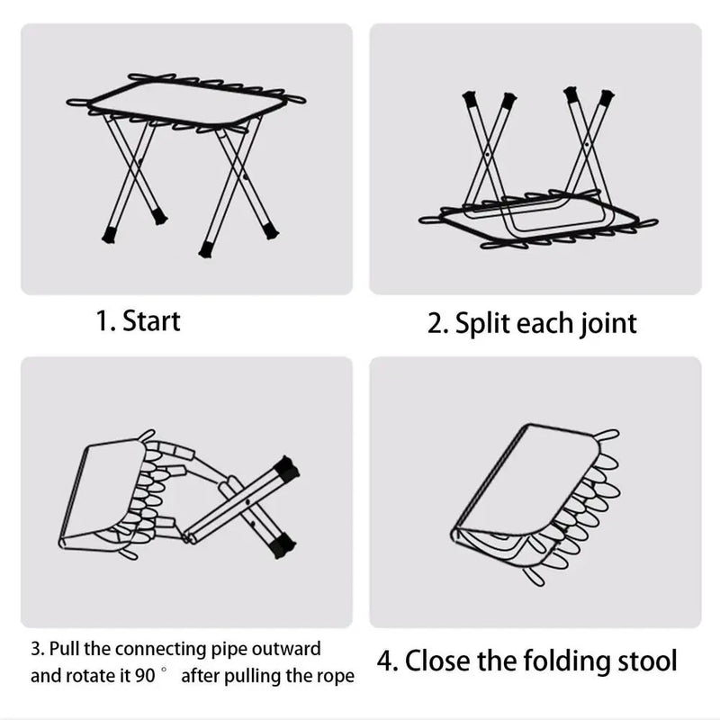 IPRee Outdoor Portable Folding Stool Oxford Cloth Folding Stool Nonslip Camping Stool Chair Waterproof Fishing Chair Picnic Seat Tools
