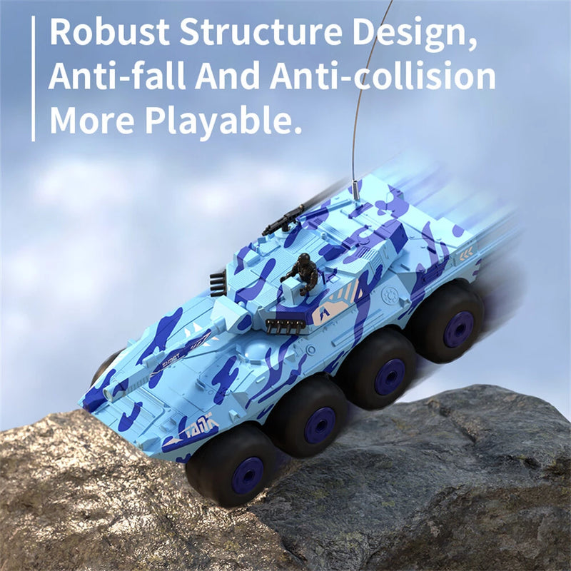 HW Y1802 RTR 1/32 2.4G 8WD RC Car Tank Amphibious Waterproof 360 Rotation LED Light Radio Control Armored Vehicles Models Boys Gifts Toys