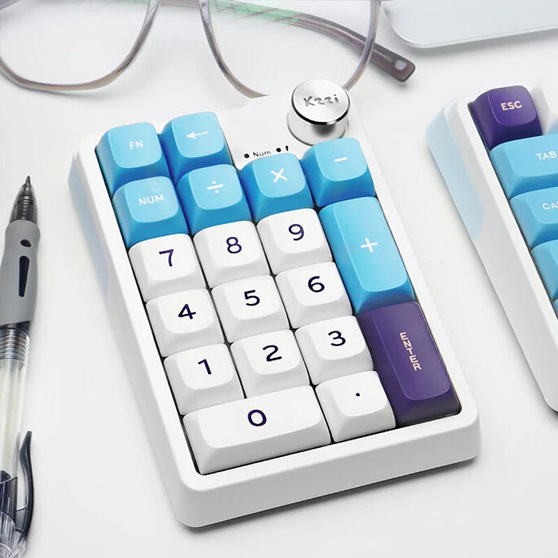 KZZI K20 19 Keys Tri-mode Wireless Mechanical Keypad with Knob Hot Swappable RGB Gaming Keyboard 2.4G/bluetooth/Wired Number Pad for PC Computer