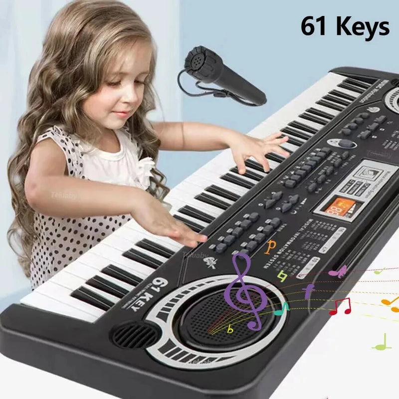 61 Keys Portable Electronic Piano Keyboard Organ With Microphone Educational Toys Musical Instrument Gift for Kids Beginners