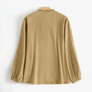 ZANZEA Women Shirt Fashion Long Sleeve Solid Blouse Vintage Ruffles Tops Loose Fit Blouse Top for Women S-5XL