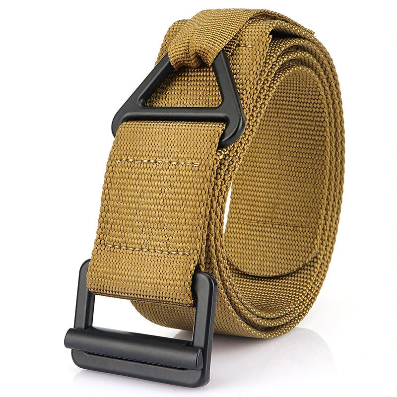 TUSHI 125cm Men's Tactical Nylon Belt Adjustable Wear-resistant Lightweight Waist Belt Buckle Canvas Belt Casual Sports Belts