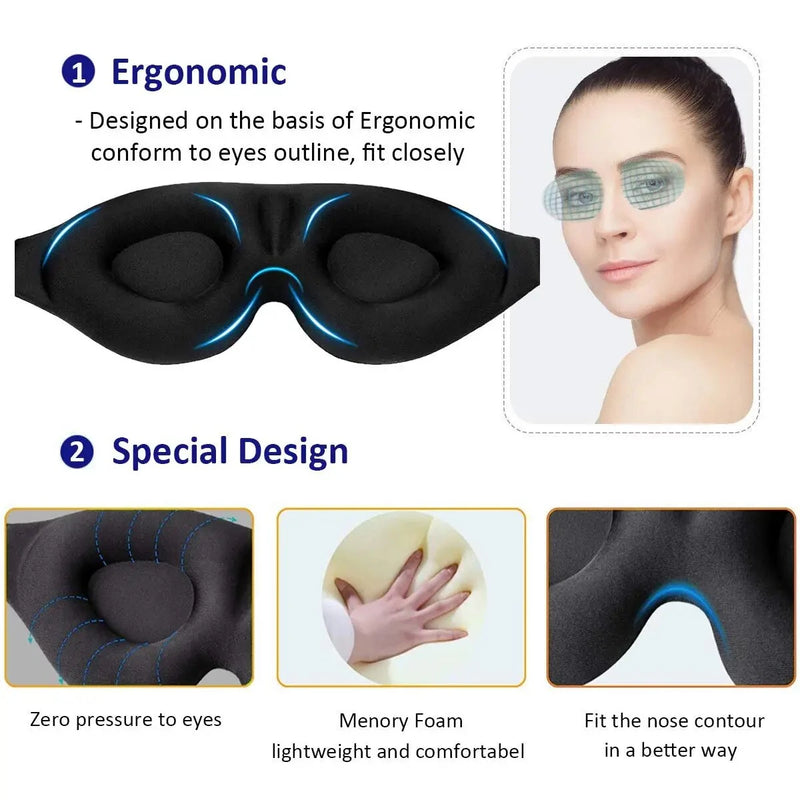 KALOAD Sleep Eye Mask For Men and Women 3D Contour Cup Sleep Eye Mask Concave Molded Night Sleep Mask Blackout Soft and Comfortable Travel Eye Mask For Yoga Nap