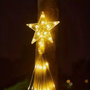 198 LED Five-Pointed Star Light Waterfall Light Water Trailing Light Christmas Holiday Decoration Light Garden Star Light String 8 Mode Function