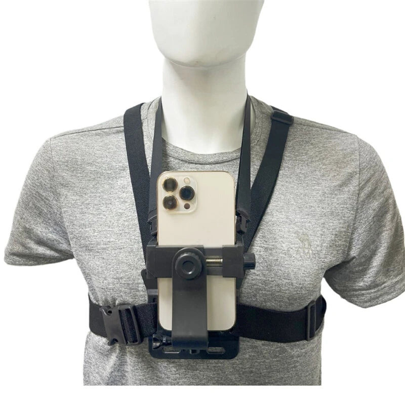 XANES First-person View Bike Holder Sports Chest Shooting Camera Strap Live Outdoor Cycling Cell Adjustable Phone Clip Holder for Riding