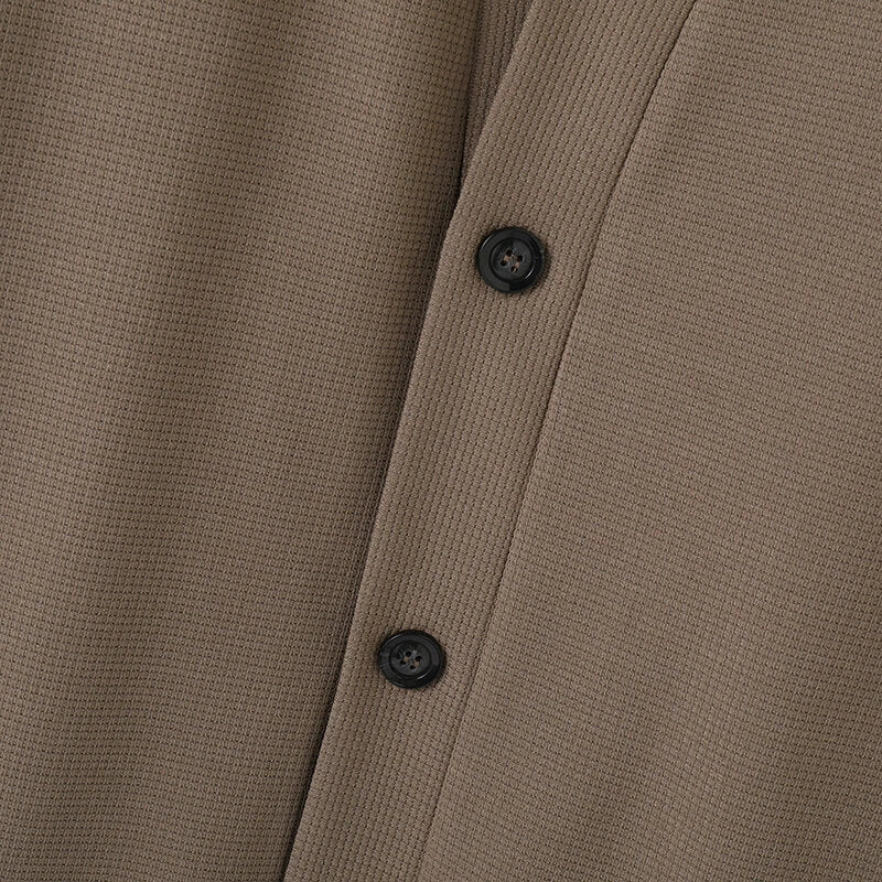 INCERUN Men Simple Textured Cardigan Sweater Comfortable Loose Fit Botton Front Lapel Thick Sweater Cardigan for Men Fall Plus Size S-5XL