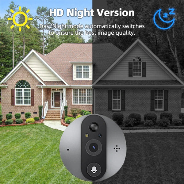 SY-37 Tuya Smart WiFi Door Camera 1080P 4.3 inch Color Screen HD Doorbell Eye Peephole Night Vision 5000mAh Battery PIR Motion Detection Intelligent Visual Door Bell